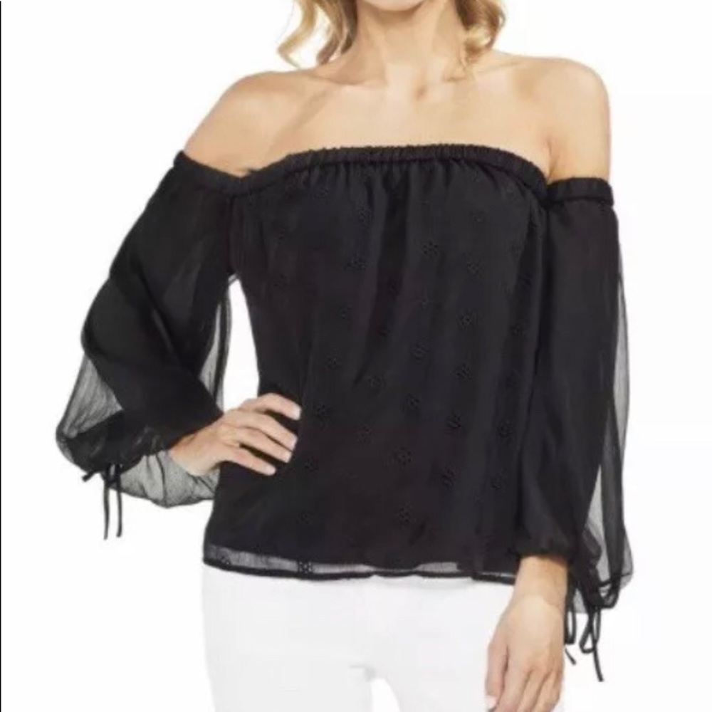 NWT Sm Ivory Vince Camuto EMBR EYELET OFF-SHLDR